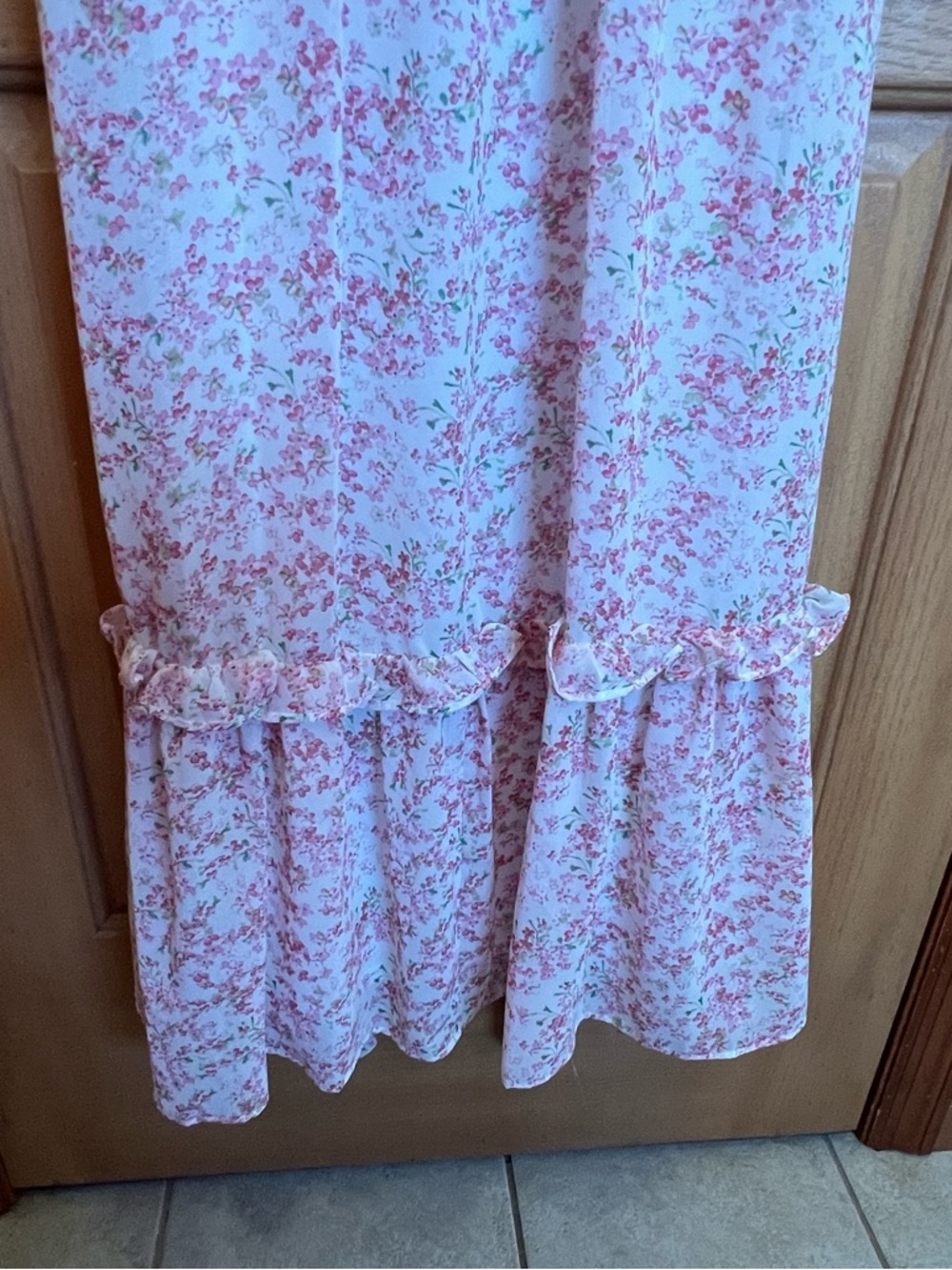 Emma & Michele Pink Floral Ruffled Maxi Dress - Picture 7 of 14